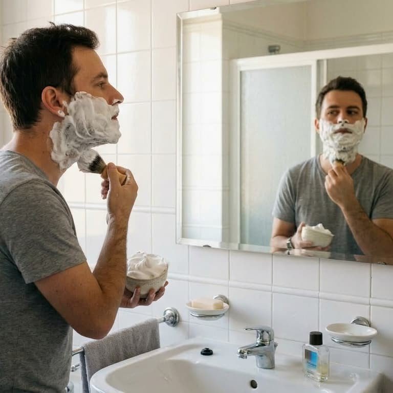 Techniques de préparation de la mousse de rasage.